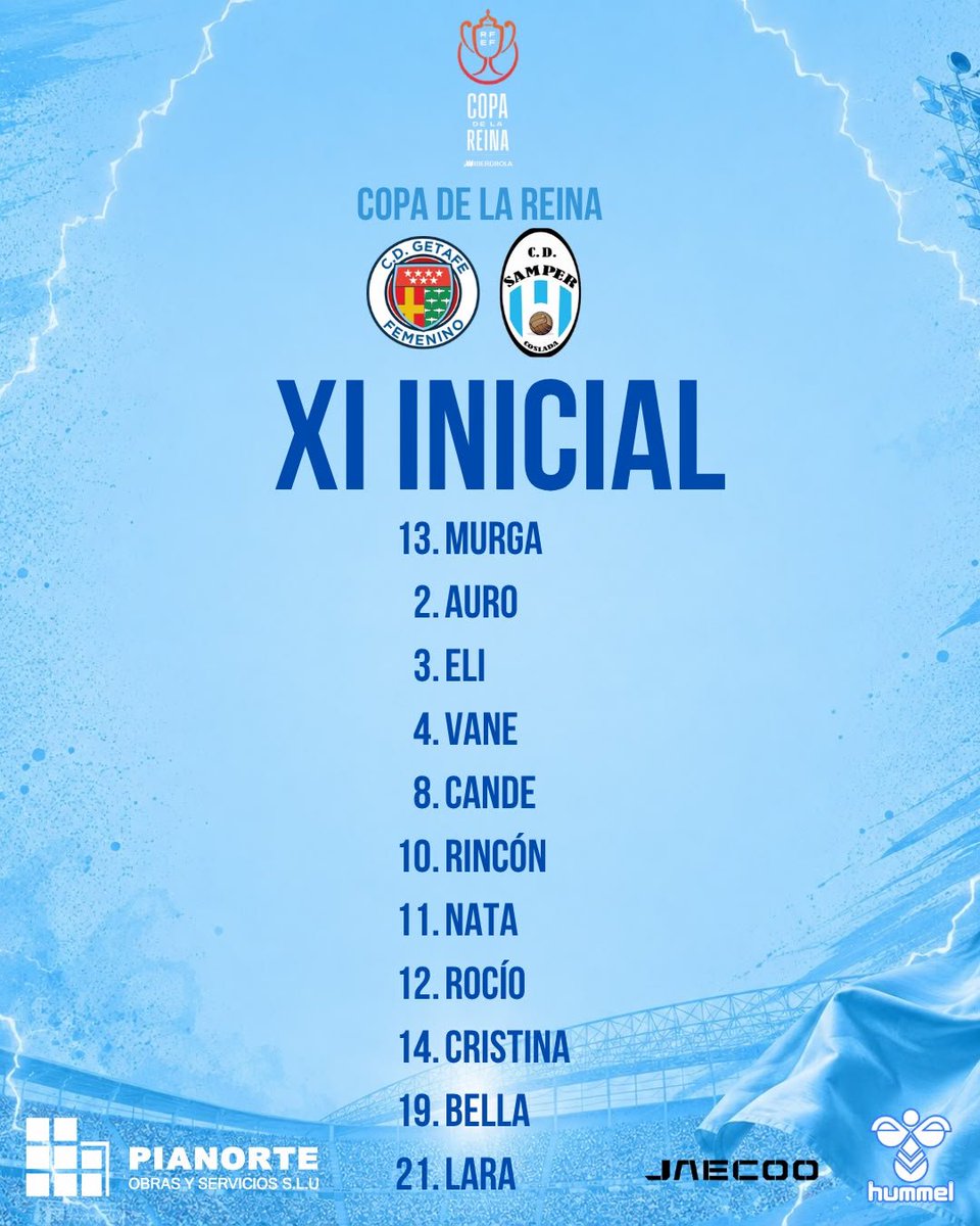 getafefem's tweet photo. ⚔️ Nuestro XI Inicial para el partido de Copa de la Reina.

#getafefem #VamosGetafe #AzulesMiColor #VamosGetafe https://t.co/nbVCdhHgFi