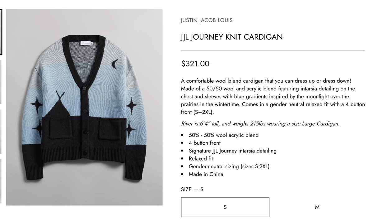 ivishyouwould's tweet photo. hudson is wearing a cardigan by justin jacob louis indigenous fashion designer from the samson cree nation :) https://t.co/VBnz1FXZzR