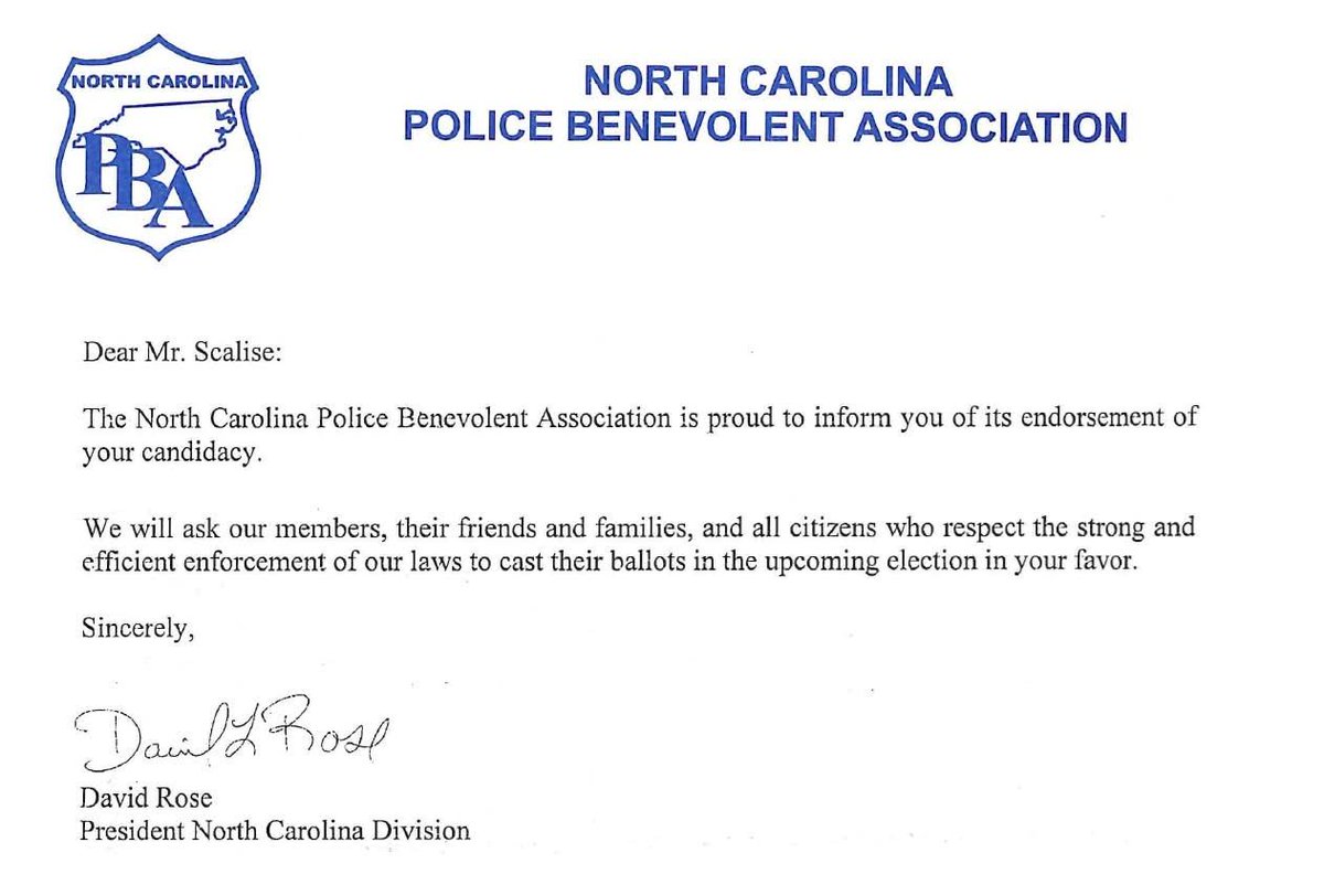 danescalise's tweet photo. Thank you to the North Carolina Police Benevolent Association, the largest law enforcement association in North Carolina, for endorsing our campaign for NC House!
As your Commissioner, I have been a strong, effective advocate for law enforcement, firefighters (who have also endorsed me), and their families. As your Representative, I will continue fighting in Raleigh for these brave public servants to ensure that they always have what they need to do their jobs and come home to their families.