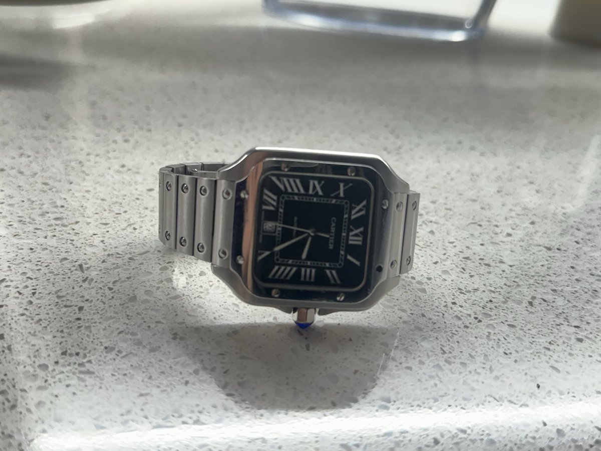 solowatches1's tweet photo. Cartier de Santos watch fully authentic. ✅ pop up with offers let’s negotiate and get it gone. https://t.co/CRXytsMZMV