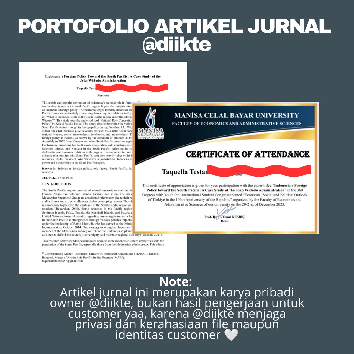 diikte's tweet photo. @nicojrobin Sini kak, Jum'at pagi beres, artikel harganya Rp15.000 / halaman kak 🥰🙏

💰Payment di Akhir
💬 Real Testi &amp; Porto
📚Sitasi Asli &amp; Kredibel (Link Bisa Dicek Manual dan Pasti Valid).
☎️ https://t.co/Yy5pXOXqVD https://t.co/sFolqBxfi3