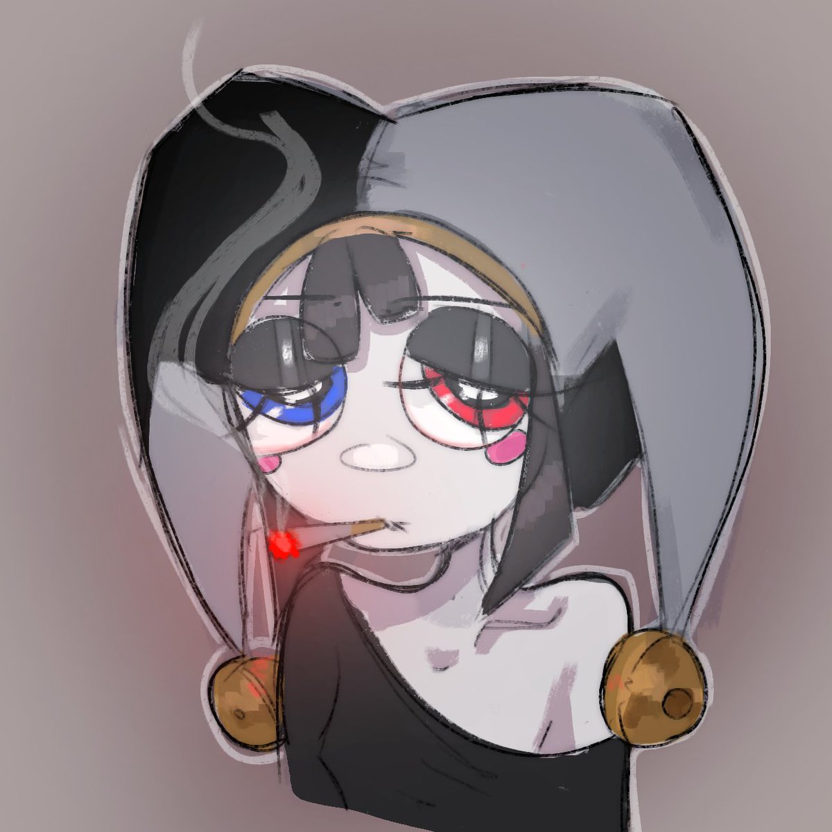 PiperSeagrass's tweet photo. I'm not into TADC anymore but I gotta post something to start this art account. Wow.. pomni so edgy and cool.... https://t.co/iCm16XLx1y