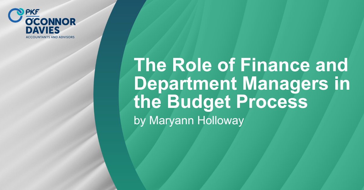 PKFOD's tweet photo. Maryann Holloway explores how CFOs, finance teams and department managers can work together throughout the budgeting process

Read more: https://t.co/sDnHcovQSl https://t.co/vAtfJC8ARi