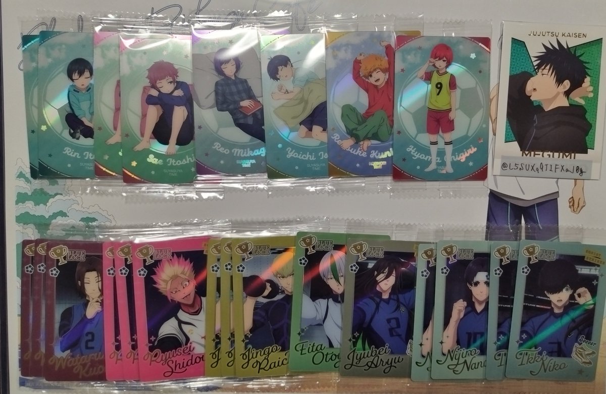 L5SUXq9TIFXaJ0g's tweet photo. 【譲渡 買取 交換】
ブルーロック ブルロ ウエハース6

譲）潔 御影 凛 冴 國神 千切 久遠 士道 二子 雷市 七星 乙夜 蟻生

求）*清羅or100/枚+送料>凪凛冴(自撮り)

・PayPay、郵送(土曜日)
・譲渡は上段は下段含むキャラ毎のみ
・纏めての方優先
・買取+交換🉑
・*は友人分

お気軽にお声がけ下さい https://t.co/ypjLWP9P13