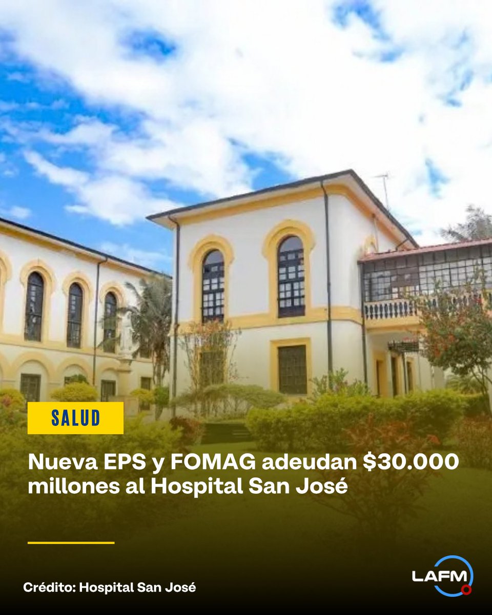 lafm's tweet photo. 🟡🗣️ En diálogo con #LaFM, el director del Hospital San José reveló detalles de las millonarias obligaciones pendientes, las dificultades contractuales y la falta de flujo de caja que enfrenta la institución en Bogotá
La entrevista a Carlos Pérez en: https://t.co/KE3OevR0JL https://t.co/xt7tPbRPmi