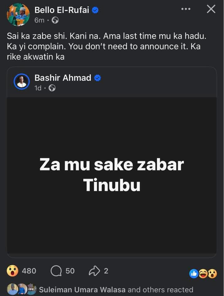 xagreat's tweet photo. Bello exposes Bashir’s hypocrisy on Facebook https://t.co/iWqQ6ZtJHI