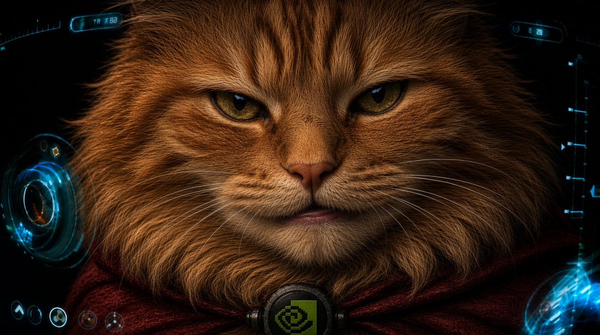 Crookshanks_SF's tweet photo. hey jarvis

max long the nvidia cat https://t.co/mqVG7iwVAo