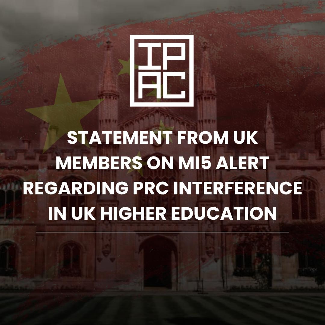 ipacglobal's tweet photo. 📢 Statement from 🇬🇧 members on MI5 alert regarding PRC interference in UK higher education https://t.co/jqxc9qRQa1