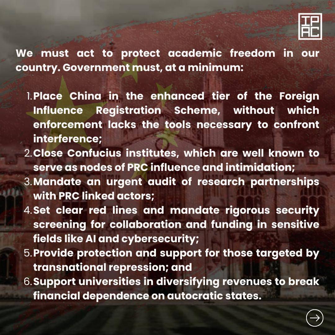 ipacglobal's tweet photo. 📢 Statement from 🇬🇧 members on MI5 alert regarding PRC interference in UK higher education https://t.co/jqxc9qRQa1