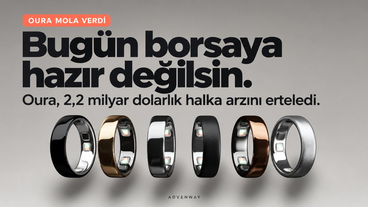 Advenwaymag's tweet photo. Herkese “bugün dinlen” diyen Oura, bu kez kendisi mola verdi. 💍😅

Piyasa belirsizliği nedeniyle 2,2 milyar dolarlık halka arzını erteledi. Borsanın toparlanma skoru düşük gelmiş olabilir.

Yüzüğü bir kez alıyoruz, üyeliği her ay ödüyoruz. Küçük cihaz, uzun ilişki.

#Oura #SporTeknolojileri