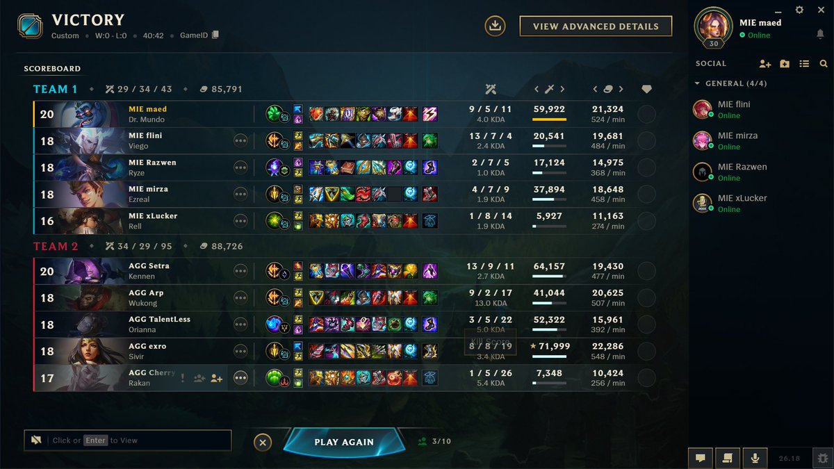 maedlol's tweet photo. we win 3-1 vs AGG @AndromedaGGEU 
another mundo banger on 3rd game but rest of the games my team hard carried me. highkey going to win the whole thing 🤑🤑 https://t.co/Pl8deDyNe3