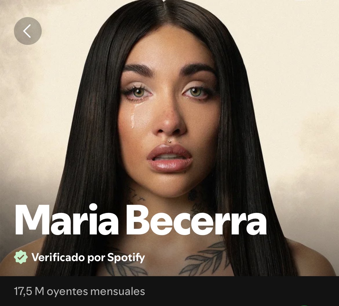 aarontsuarez's tweet photo. “maria becerra no suena”

maria becerra siendo la artista argentina con más oyentes en spotify: https://t.co/GxlZVVTjFI