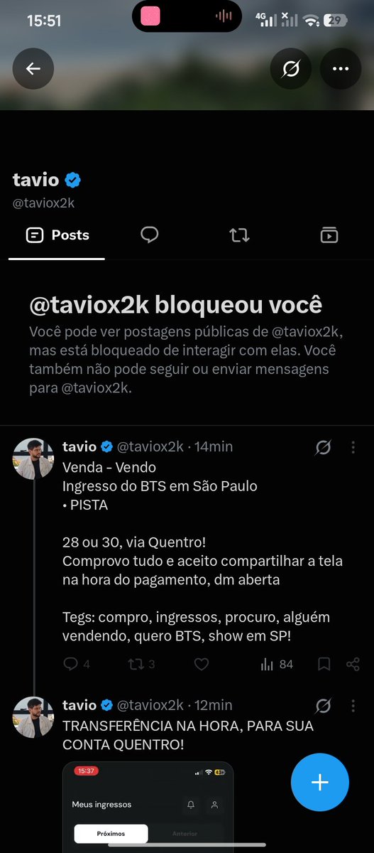 Minhocathv's tweet photo. GOLPISTA PAU NO CU! UMA AMG FOI FAZER UM TROCA E ELE PEGOU O INGRESSO DELA E SUMIU! USEI MINHAS CONTAS PRA ALERTAR QUEM TAVA COMENTANDO NOS POST DELE E LEVEI BLOCK EM TODAS @taviox2k SEU FDP https://t.co/uUpPSRLuob