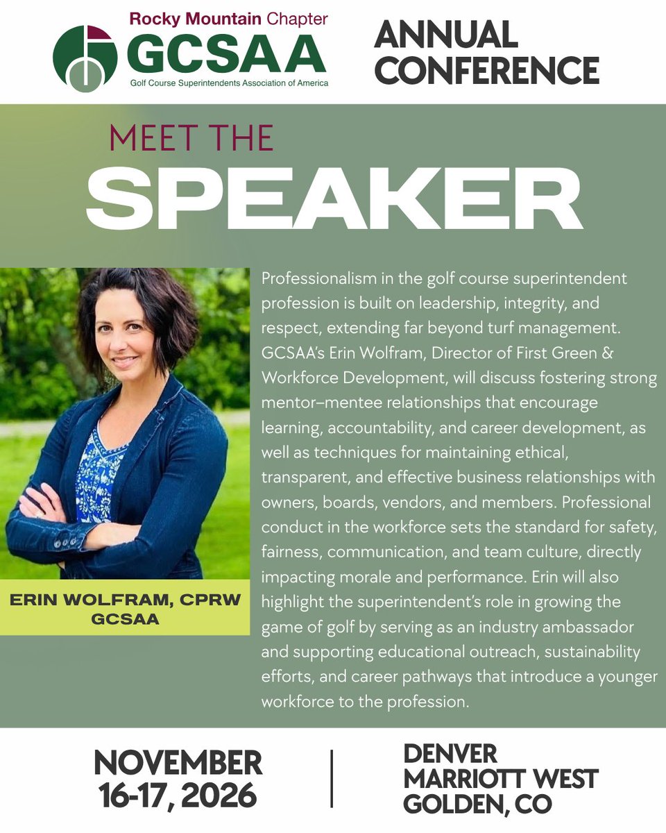 RMGCSA's tweet photo. This weeks Speaker Highlight! Join us at this years Annual Conference to hear from Erin and our other speakers for educational and insightful presentations. https://t.co/u2jYTsvI0K