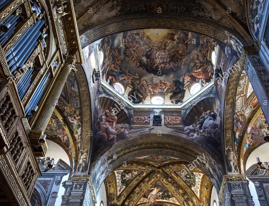 Dominiquepucini's tweet photo. L’Assomption de la Vierge
Le Corrège (1526-1530)
Le dôme de la Cathédrale de #Parme #Italie
«Fresque célèbre pour son illusion d'optique en contre-plongée donnant l'impression que l'architecture de la coupole s'ouvre directement sur le ciel et le paradis »
#fresque #manierisme https://t.co/4FMHkT4yns