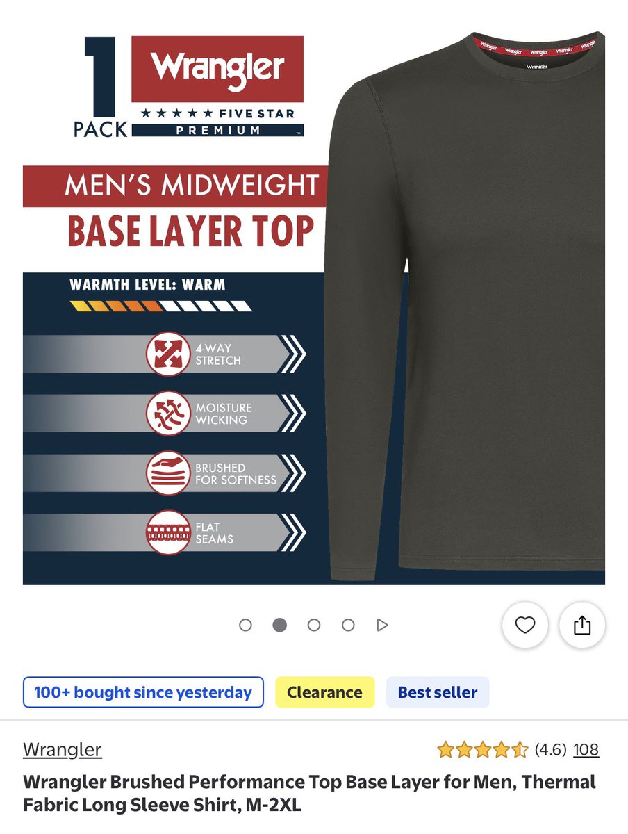 DealsWithJack's tweet photo. 🔥 $4 Wrangler Men’s Thermal Shirt
Regularly $10

https://t.co/JnmuqzxoaT

#ad #deals #dealswithjack #discount https://t.co/MqlmIEhxxh
