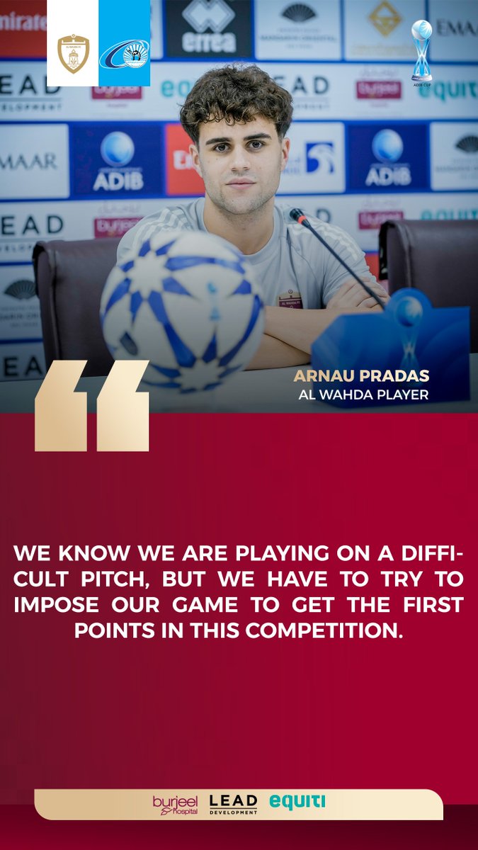 AlWahdaFCC's tweet photo. 🗣️ أبرز ماصرح به اللاعب أرناو براداس

🗣️ Most important statement made by the player Arnau Pradas 

#WHDFC https://t.co/7IQsTKQsO8