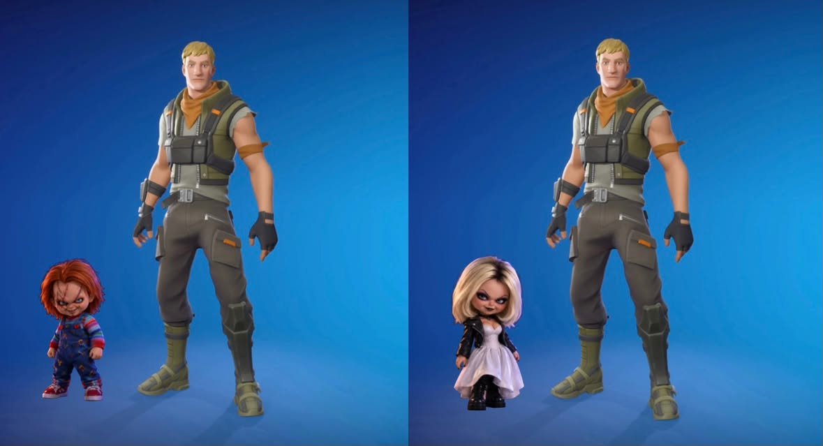 isaac10046's tweet photo. @QuantumCamper @QuantumCamper Don't you think it would be cool if Fortnite added Chucky and Tiffany as Sidekicks for this Fortnitemares? I heard Chucky might be coming as a Sidekick, so I made a concept of what they could look like as Sidekicks. https://t.co/1BbCu4aKEZ