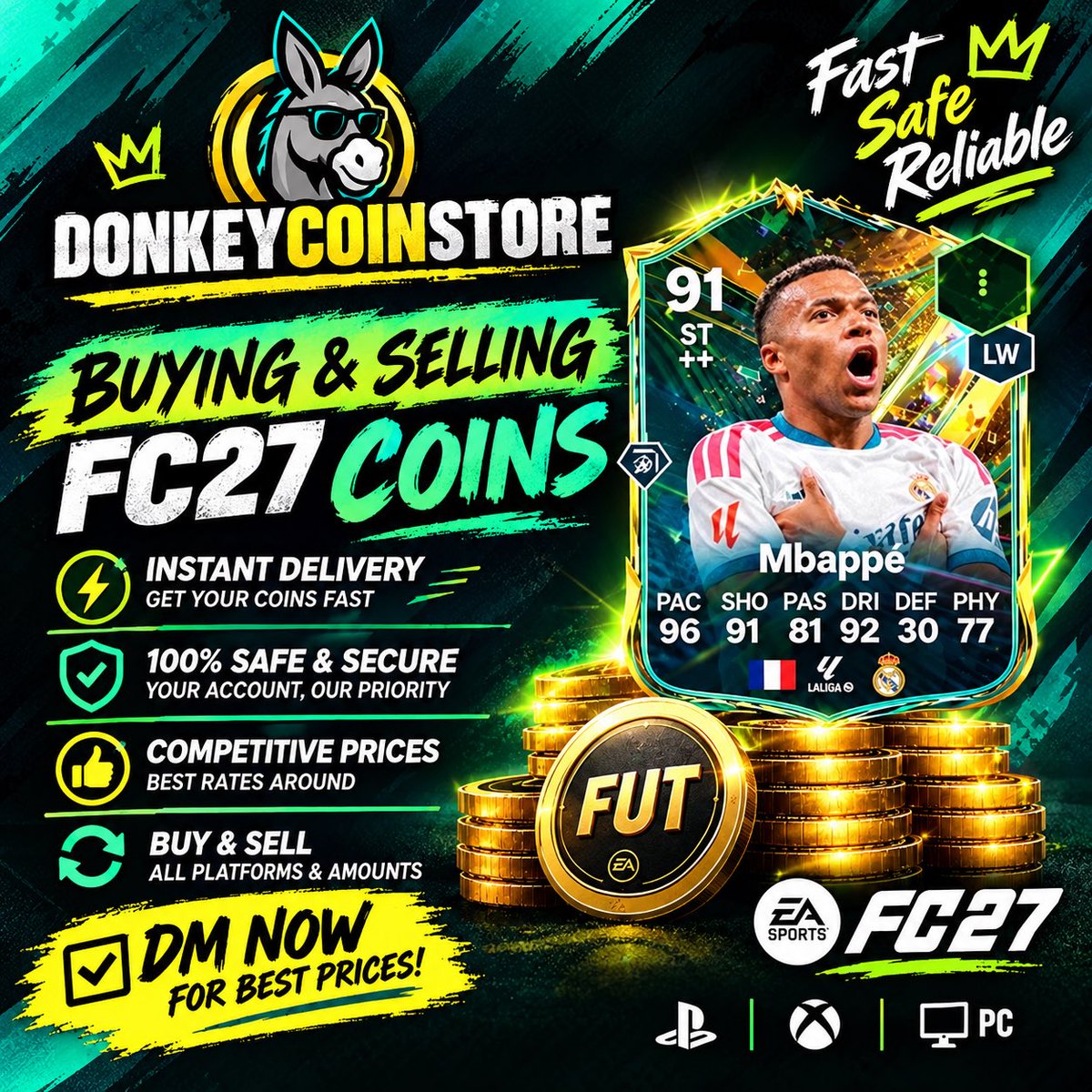 DonkeyCoinStore's tweet photo. We’re back for FC 27 🚨

Send us a DM to place an order 📩 https://t.co/ywzZJyH29b