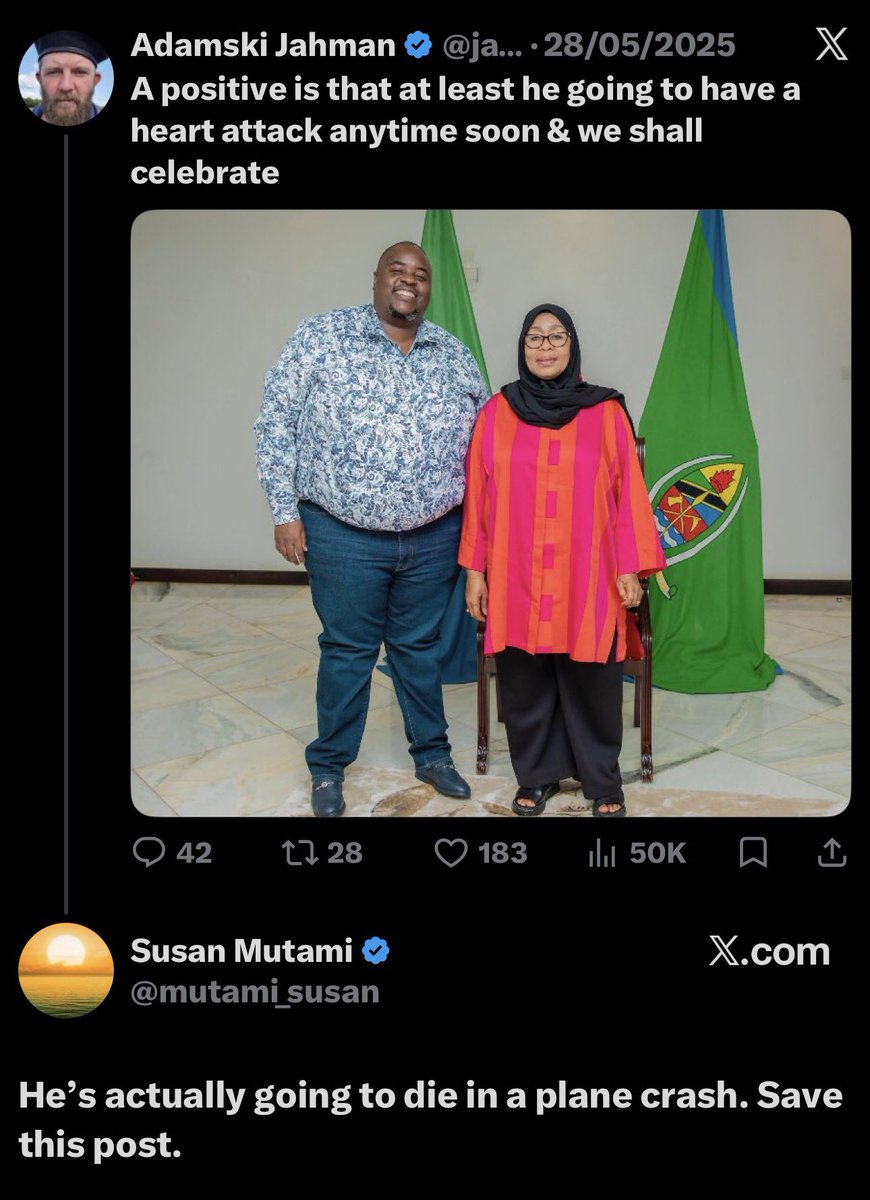 Big0047's tweet photo. Duniani huko FBI wangeanza kumuhoji Suzi, Ila Africa ni wakati sasa Suzi afungue kanisa atupee utabiri wa hapa na pale https://t.co/8ZK0Bbt2jM