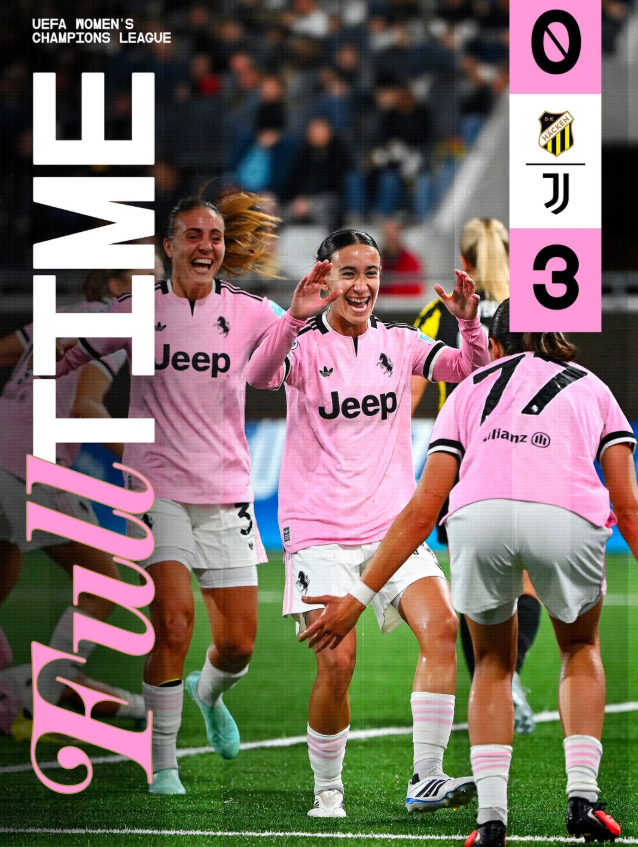 Juventus_Brasil's tweet photo. VITÓRIA JUVENTUS ⭐️

Fora de casa, as bianconere foram buscar um 3 a 0 contra o Hacken e somar os primeiros 3 pontos na atual edição da Champions! 

De quebra, Tatiana Pinto fez o gol número 100 da história da Juve na competição - e tome recorde! https://t.co/6hXaLBo37o