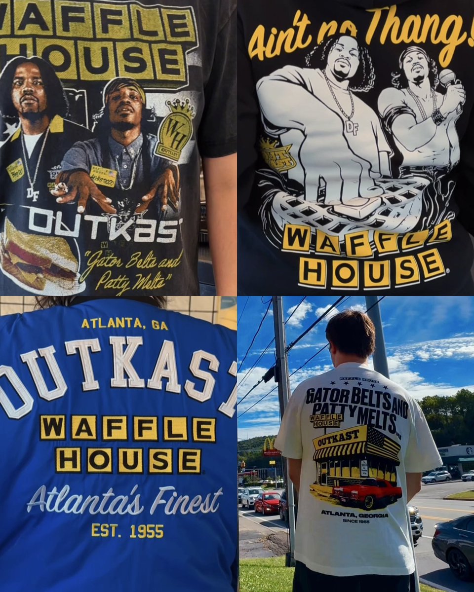 SoleRetriever's tweet photo. GATOR BELTS &amp; PATTY MELTS: The Outkast x Waffle House Collection 👽🧇

🗓️ October 2nd
⌚️ 10am ET https://t.co/NMf7teEOxK