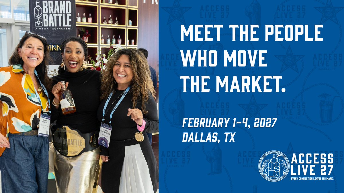 WSWAaccess's tweet photo. Meet the people who move the market. 🤝 

Suppliers. Wholesalers. Retailers. Industry partners. All in one room at #AccessLIVE27

📍 Dallas, TX
📅 Feb. 1–4

Register by October 9 for early-bird rates!

🔗 Register now: https://t.co/OKV4AVja5Y https://t.co/Pv1di9dt9N