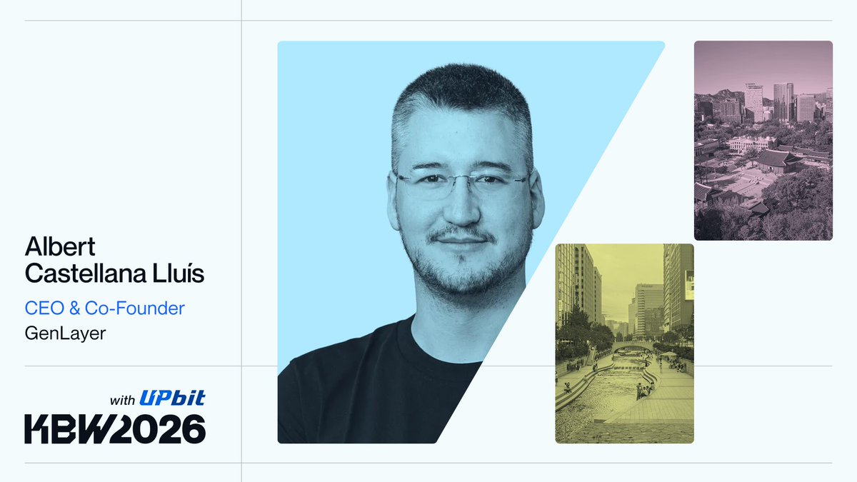 kbwofficial's tweet photo. JUST ANNOUNCED: Albert Castellana Lluís (@kstellana) of @GenLayer is speaking at KBW2026!

See you soon for day 2! https://t.co/UgqigaR1kJ