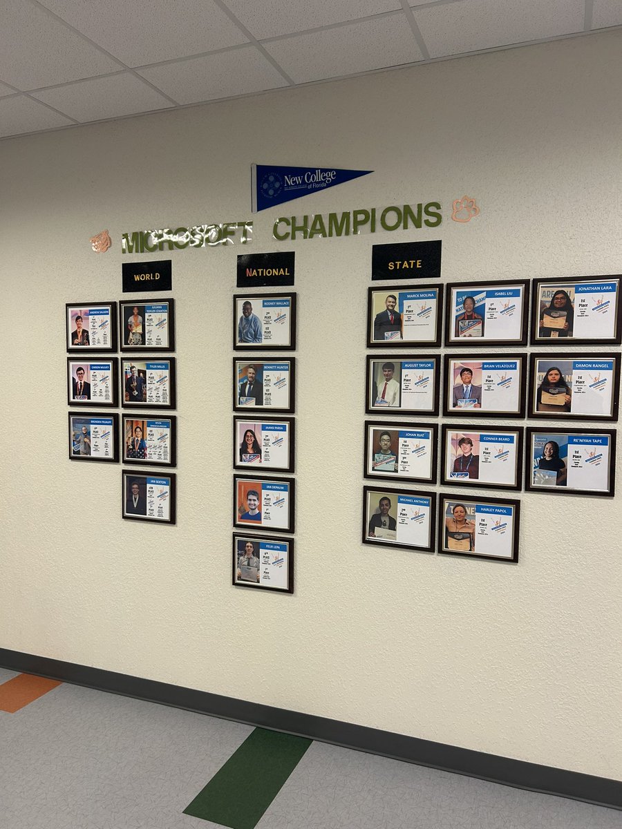 EdMathews's tweet photo. Walked in today and this was waiting.

Thank you to the students and staff who made the banner.

Proud to start as principal of a school that already has so much to celebrate — Microsoft champions on the wall, a trophy case full of Tiger history, and hallways full of spirit.

Grateful to be here. Looking forward to the year with the Dunbar family.