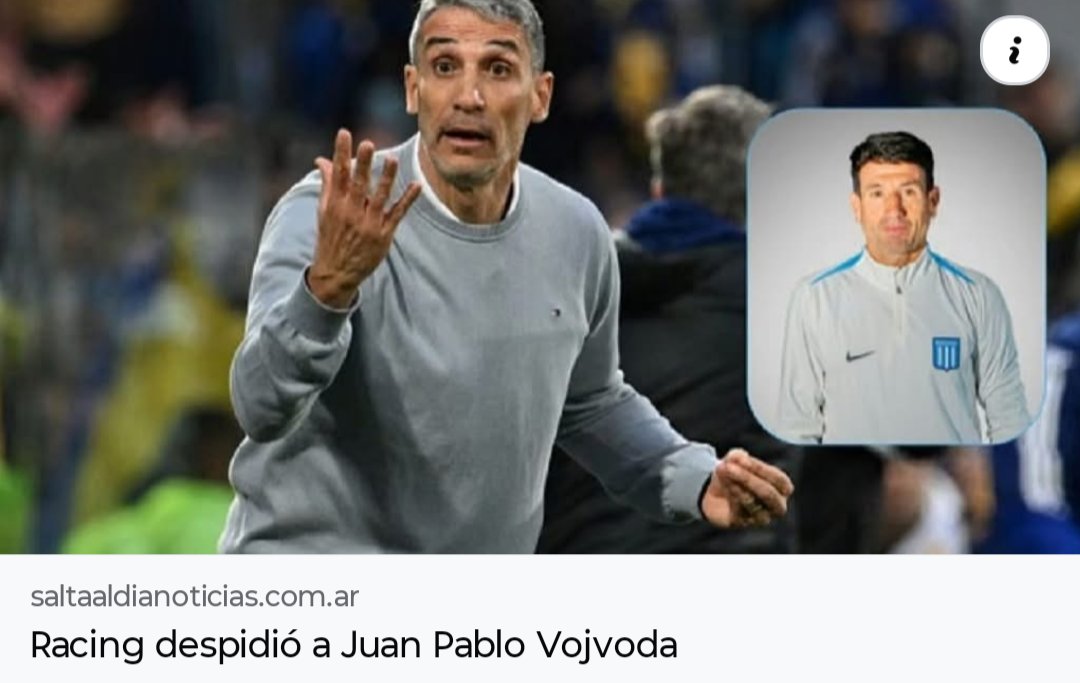 saltaaldiaok's tweet photo. Juan Pablo Vojvoda dejó de ser el director técnico de Racing después de la eliminación de este domingo por los cuartos de final de la Copa Argentina contra Boca.
#saltaaldianoticias #Deportes #DTRacing
Leer más: https://t.co/8RRhwSDGXA https://t.co/8LLKFOWGOg
