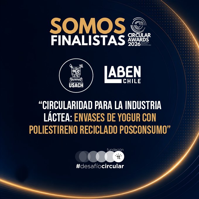 LABENCHILE's tweet photo. 🏆 ¡Somos FINALISTAS de los #CircularAwards2026 en la categoría Desafío Revalorización!

Envases de yogur con hasta 40% de poliestireno reciclado posconsumo, reprocesables hasta 10 veces ♻️🥛

Con Junco, Coexpan, Soprole y Watt's 🤝

#EconomíaCircular #Sostenibilidad https://t.co/9YT8xPseoG