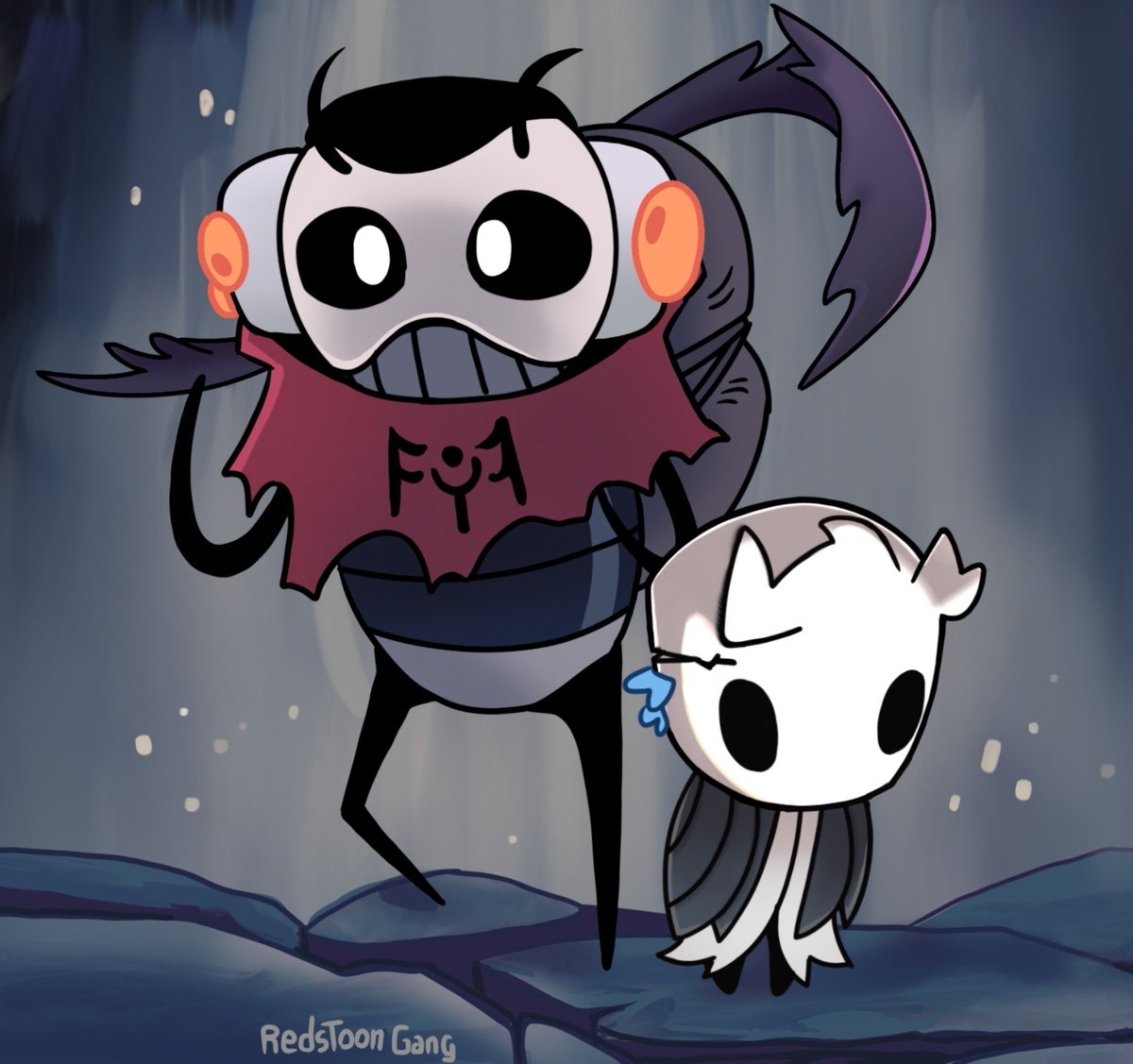 RedstoonG's tweet photo. Decidi refazer o Viniccius e o Davi no hollow knight, só que dessa vez como eles seriam dentro do universo do jogo mesmo

O que acham? https://t.co/RAMyIySVV3