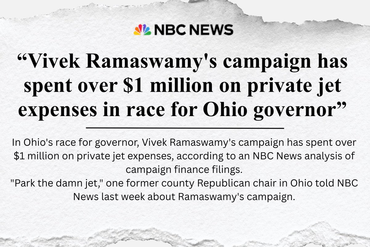 DavidPepper's tweet photo. $1 million dollars spent on a private jet to fly around the state of Ohio. I can’t think of anything more pathetic. 

But then I remember how he made his money. https://t.co/uqrmbNIZAW