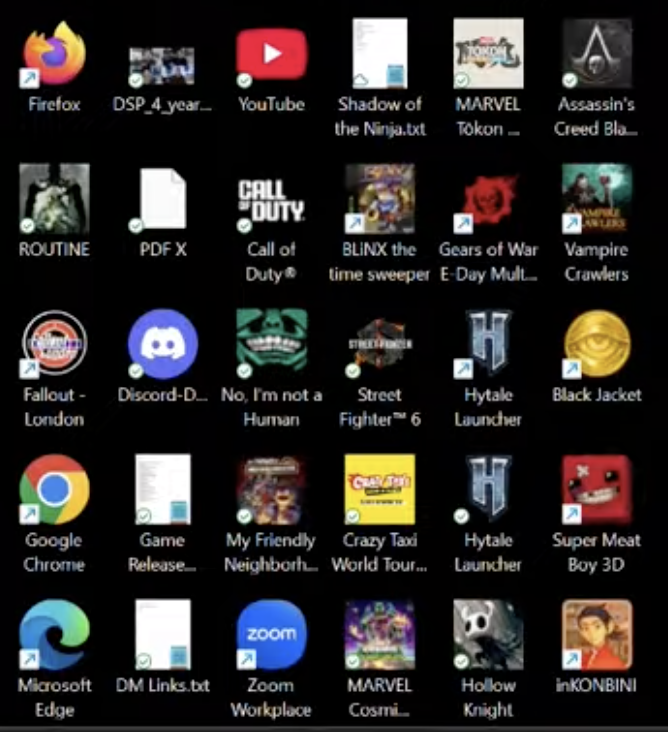 BonelessKimchi's tweet photo. DSP leaked his desktop icons. 

4K screenshot provided by dspGAMlNG. https://t.co/6VOQeHA5gz