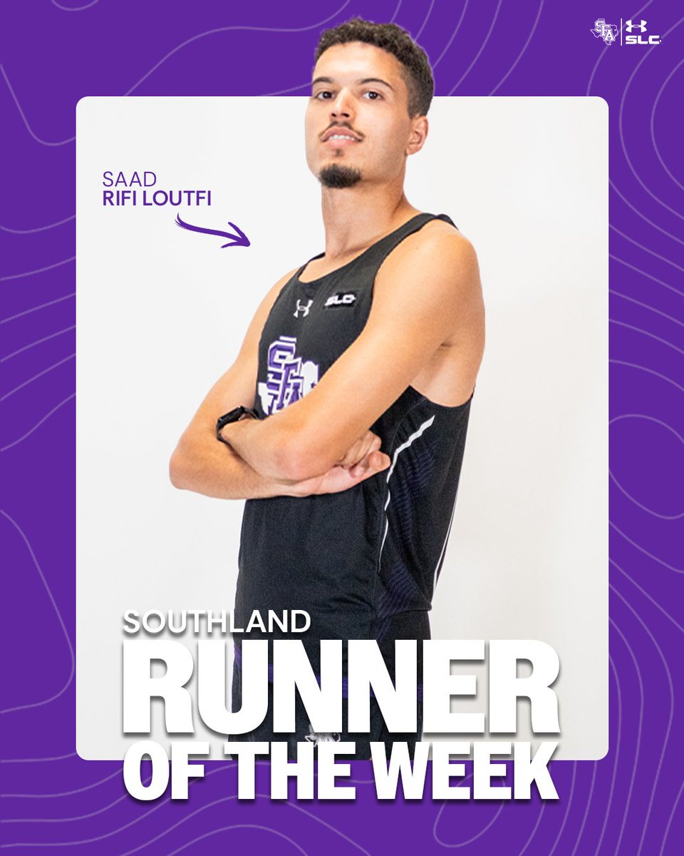 SFA_TFXC's tweet photo. So nice, had to do it twice 😉

Congrats to Saad Rifi Loutfi for being named Southland Runner of the Week for the second time this season!

#AxeEm https://t.co/8euVPb3Nx0