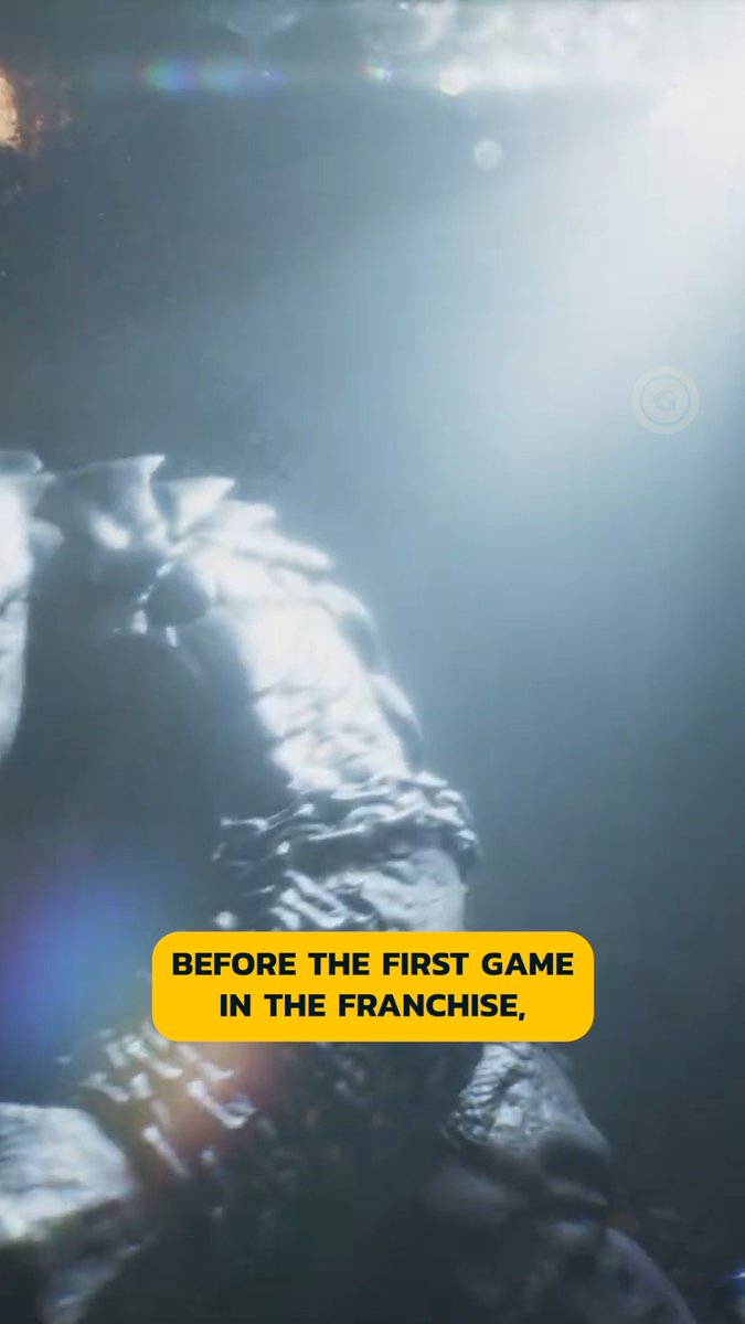 A stone statue is dramatically lit from above in a dark, misty setting, with a yellow text box reading "BEFORE THE FIRST GAME IN THE FRANCHISE," which sets up the prequel premise of Gears of War: E-Day taking place on the planet Sera during Emergence Day, 14 years prior to the original game.