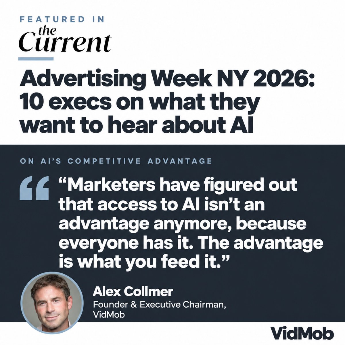purpose_ww's tweet photo. “The advantage is what you feed it.” @VidMob's Alex Collmer explains how proprietary data helps brands stand out with AI in The Current.

https://t.co/Uw2LyMVfXD https://t.co/16NL0DbotI