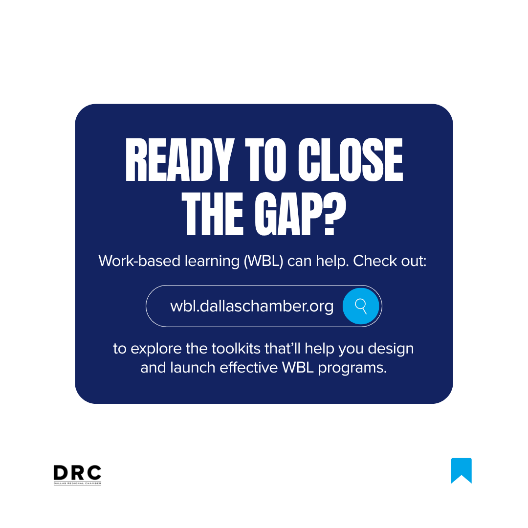 DRC's tweet photo. Today's students are tomorrow's workforce.

Health care and IT are essential to North Texas’ continued growth, but both face a growing need for skilled workers. Through work-based learning, businesses can introduce students to high-demand careers, strengthen their future talent pipelines and help close the gap.

Learn more: https://t.co/yOndRfuWAG