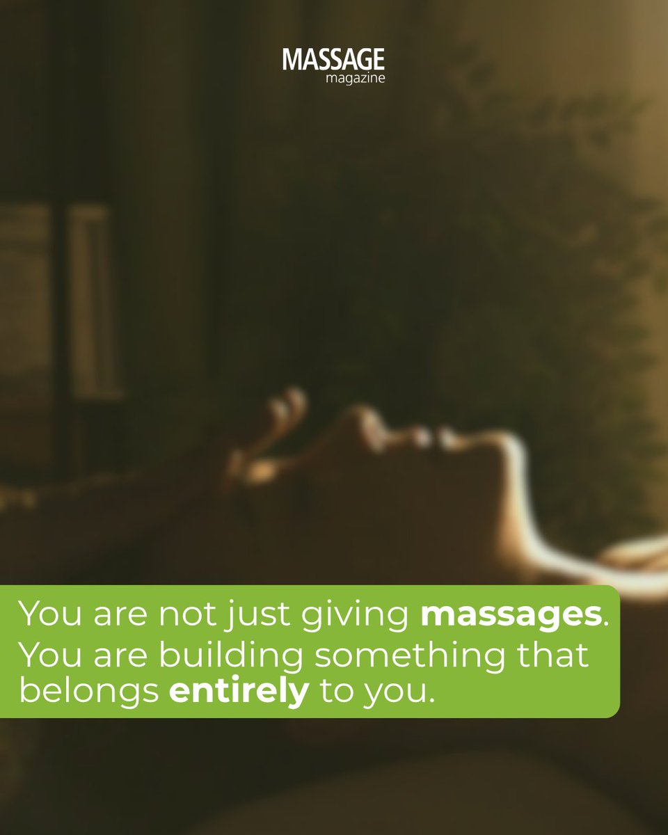 massagemag's tweet photo. The clients who trust you. The schedule you built from nothing. The skill you have spent years developing.

That is yours. All of it.

On the hard days, do not forget what you have already built. https://t.co/2vyHDYQt0K
