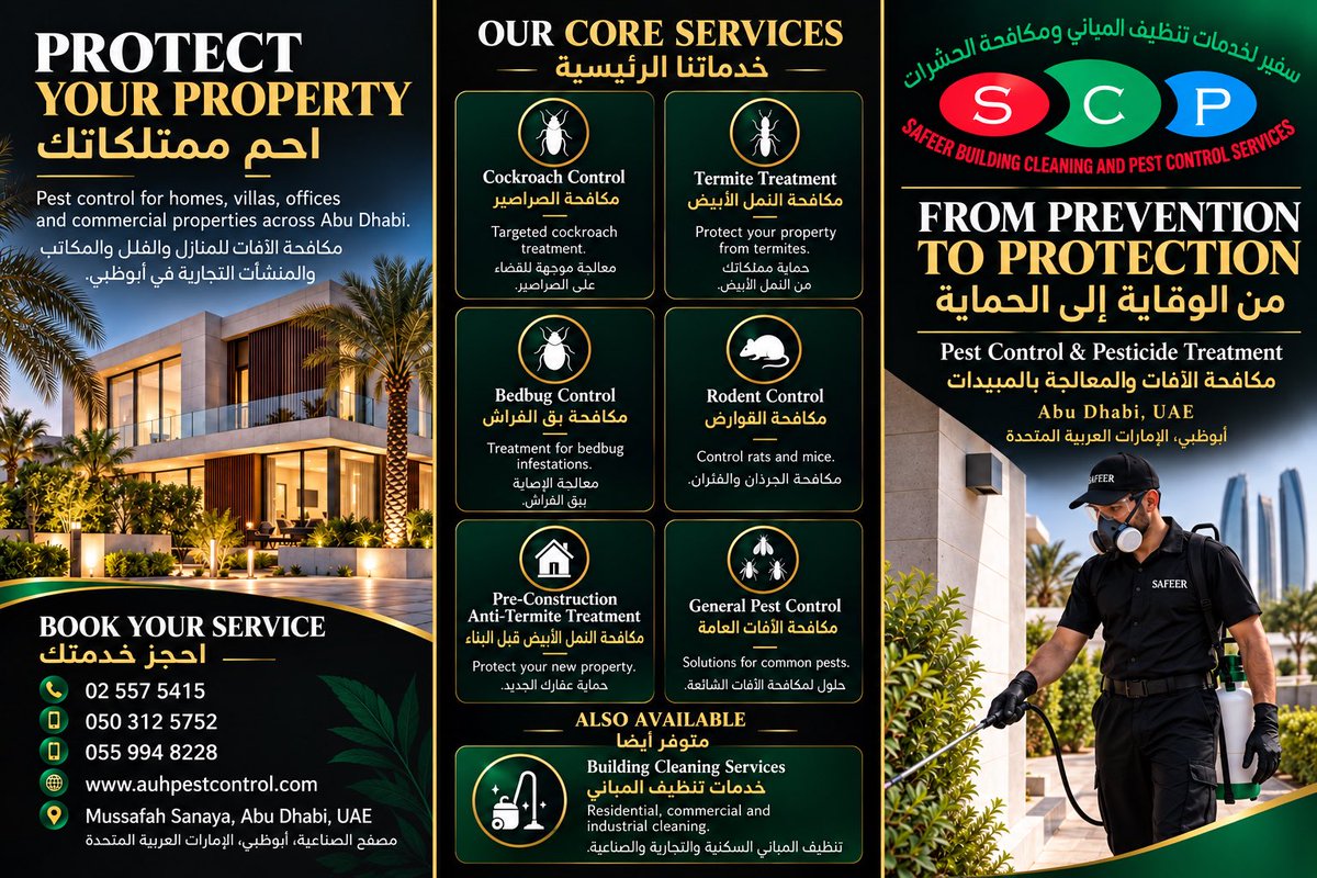 shafeer93k's tweet photo. #SafeerPestControl #SafeerCleaning #AbuDhabiPestControl #PestControlAbuDhabi #PestControlServices #CockroachControl #TermiteControl #BedBugControl #RodentControl #BuildingCleaning #Mussafah #AbuDhabi https://t.co/q5IrwPKg7t