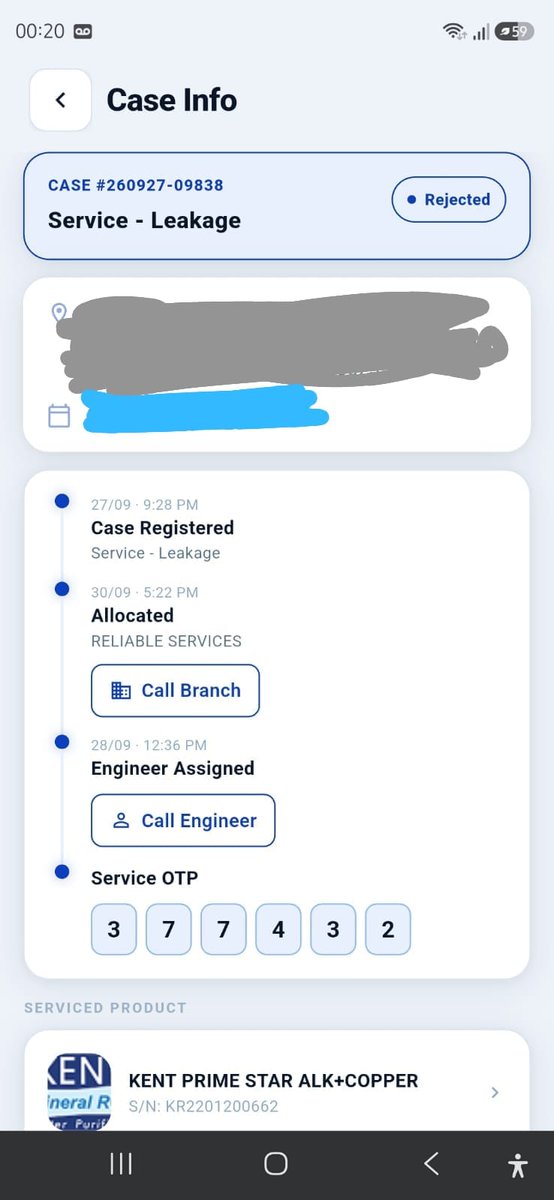 AnupamTimothy's tweet photo. @KentROSystems Case no. 260927-09838. On calling repeatedly to service centre the persons their verbally misbehaved and told me to stopped calling. Pls take strict action on the franchisee owner Mr Mahesh and give me urgent repair of my RO. Anupam https://t.co/vMIfF0Vpj7