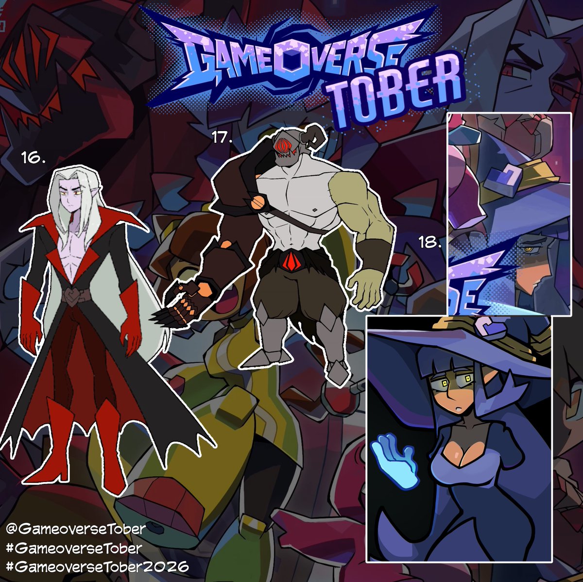 GameoverseTober's tweet photo. Gameoverse Tober starts tomorrow !! You want to participate but you don’t know how looks half of the cast ? Here is a compilation of reference for your art !

Don’t forget to share your art with the #GameoverseTober and #GameoverseTober2026

#gameoverse [1/3] https://t.co/S1JeufkvgA