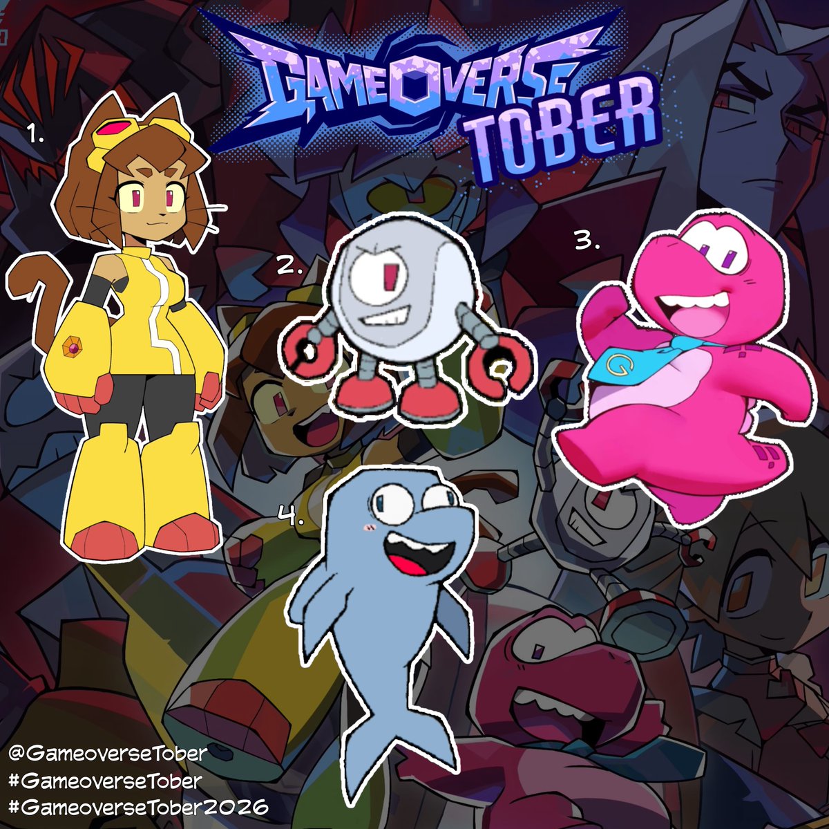 GameoverseTober's tweet photo. Gameoverse Tober starts tomorrow !! You want to participate but you don’t know how looks half of the cast ? Here is a compilation of reference for your art !

Don’t forget to share your art with the #GameoverseTober and #GameoverseTober2026

#gameoverse [1/3] https://t.co/S1JeufkvgA