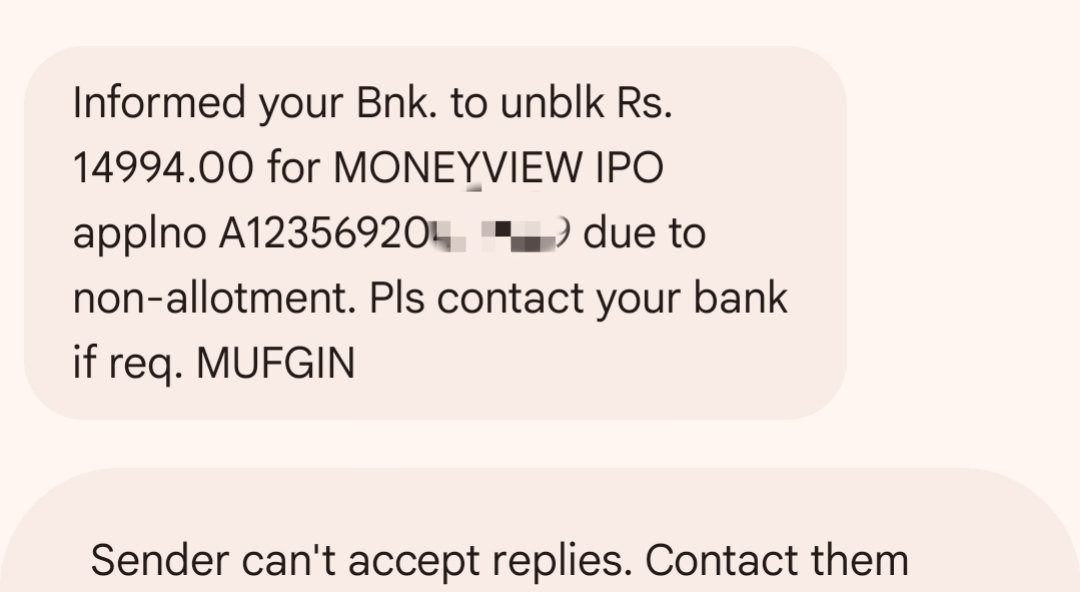 Iwillbacksoon9's tweet photo. Hard luck continuous one more unallocated #ipo

#moneyview
#moneyviewipo
#unallocated
#nonallotment
#ipo https://t.co/u37X8BPMrF