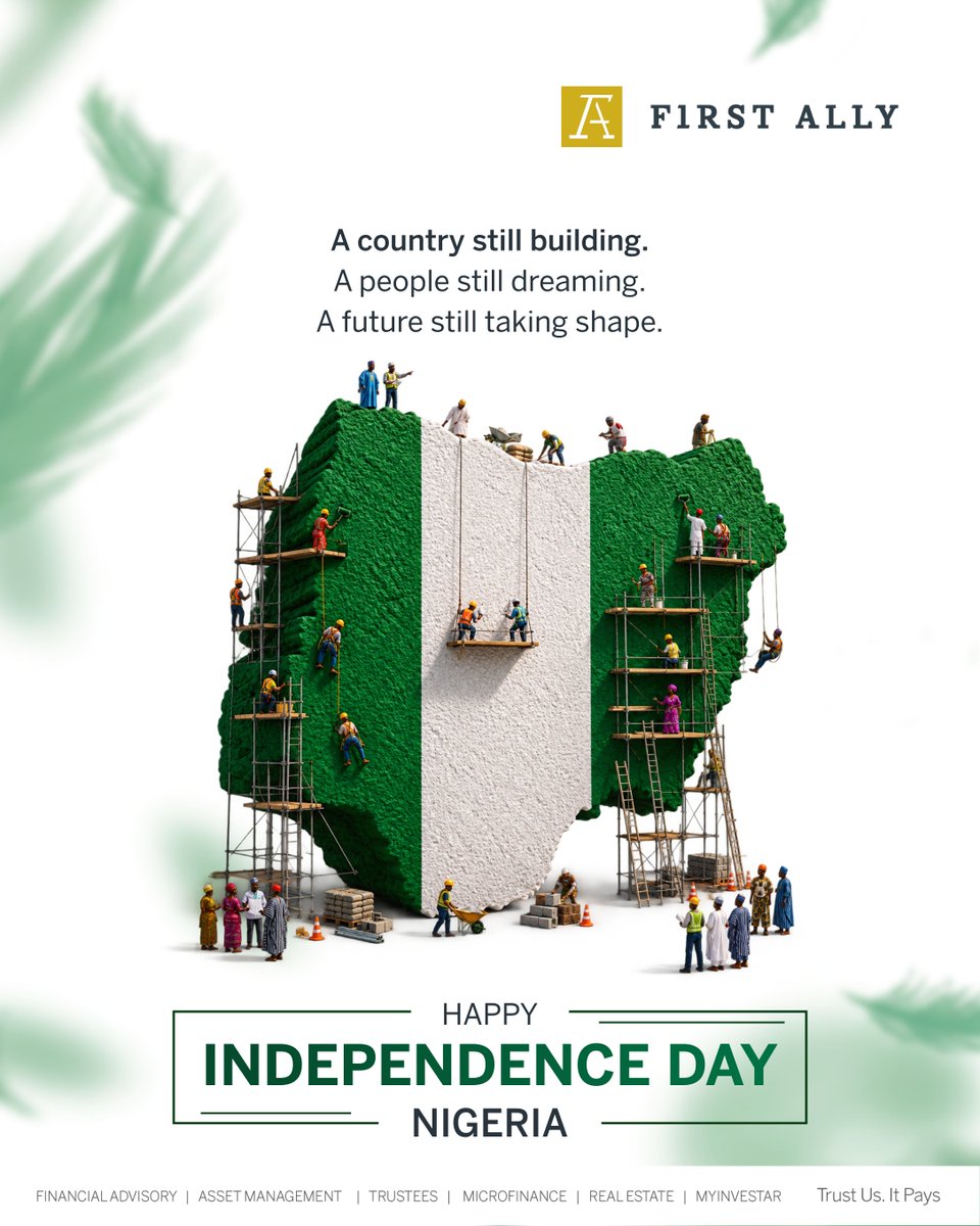 First_Ally's tweet photo. 66 years of resilience, ambition and possibility. 🇳🇬

Today, we celebrate Nigeria and the people who continue to build, create and contribute to a better future, every single day.

Happy Independence Day, Nigeria! 🇳🇬

#IndependenceDay #NigeriaAt66 #FirstAlly https://t.co/bKpSHSfNqB