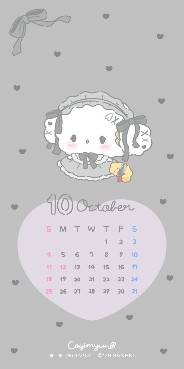 cogimyun_sanrio's tweet photo. みゅみゅっ･･もう10がつみゅん･･！？
10月もすてきな毎日になりますようにみゅん･･♡
#こぎみゅん #10月 #壁紙カレンダー https://t.co/pOv3upwIsi