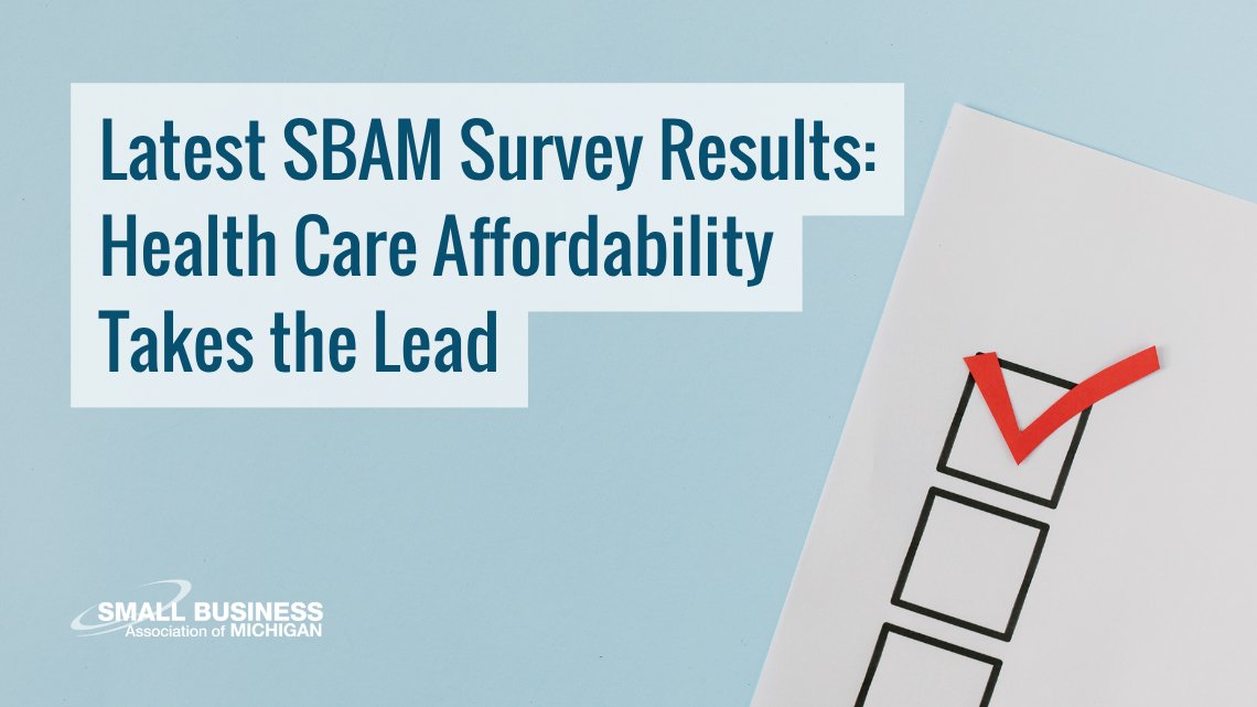 SBAM's tweet photo. Michigan's small business owners have a message for the state's next elected leaders: Please contain health care costs.

Nearly two-thirds say health care affordability should be the top priority for the next Governor and Legislature.

Read more here: https://t.co/81ABNoi8Hz https://t.co/IJFmIcvUoK