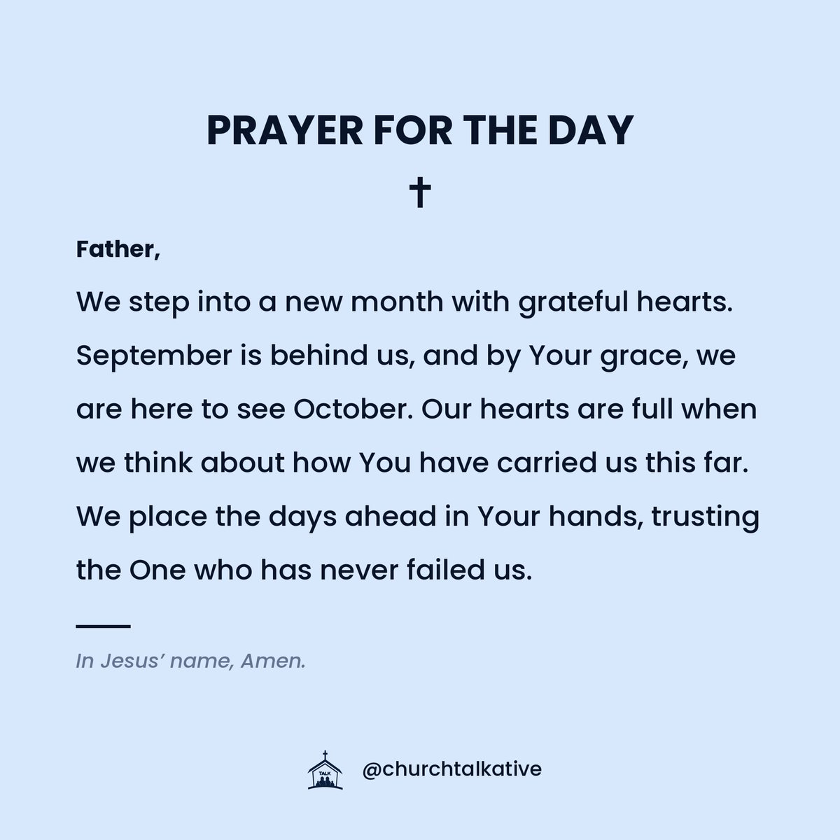 churchtalkative's tweet photo. New month. Let's start it with thanks 🙏 https://t.co/0lvxwdMTro