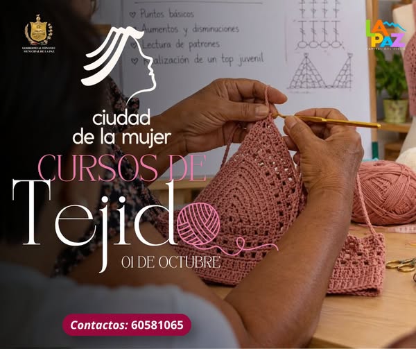 AlcaldiaLPZ's tweet photo. ¡Aprende, crea y emprende en Ciudad de la Mujer!🧶✨El GAMLP te invita a los cursos de tejido este 1 de octubre. Desarrolla tu creatividad y abre nuevas oportunidades.💡Contactos e informes: 60581065. ¡Anímate a participar!
#CiudadDeLaMujer #GAMLP #LaPazCapitalDelCielo #Emprende https://t.co/ZvwDsYoOff
