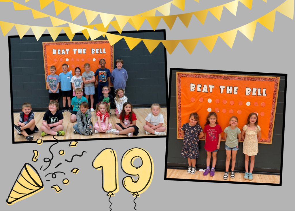 PrimaryLCSC's tweet photo. Congratulations to today's Beat the Bell winners! Today we drew lucky number 19! Students who were at school on time and are number 19 in their classes received a prize. Thanks for being at school on time! https://t.co/LBwd5MA7FN